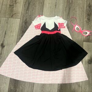 Size 3 -4 t toddler spider girl costume dress with removable cape and mask